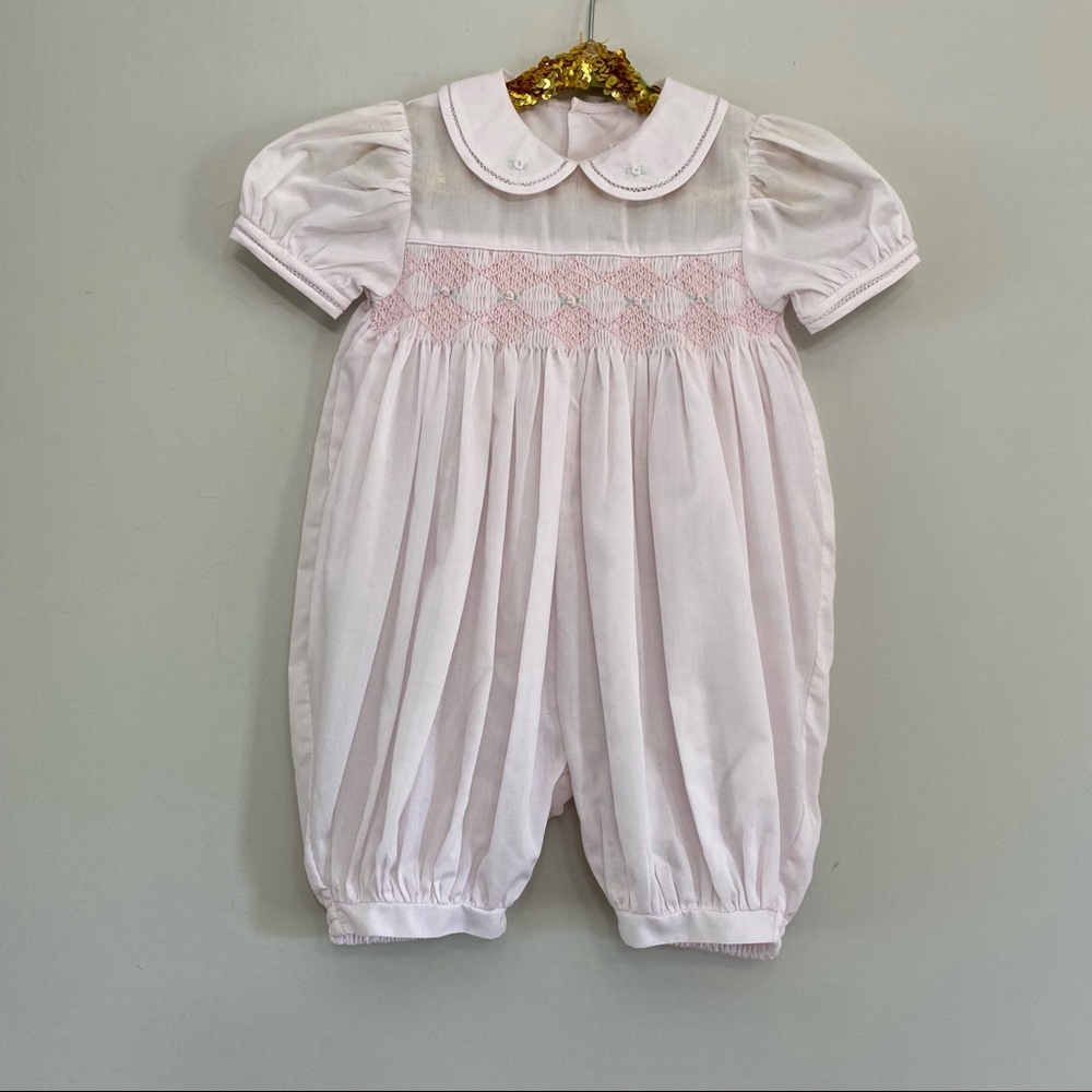 Petit Ami Smocked Long Bubble Romper